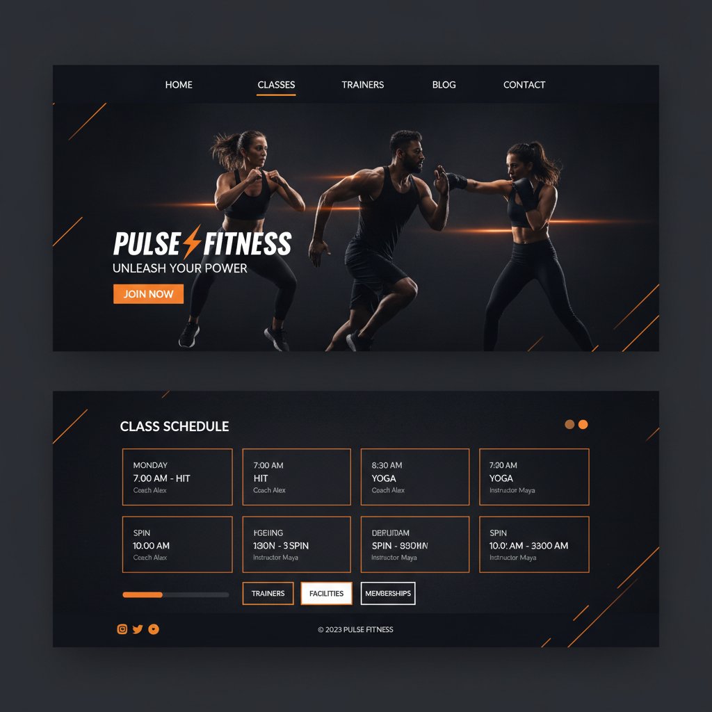 Pulse Fitness — sporta kluba mājaslapa